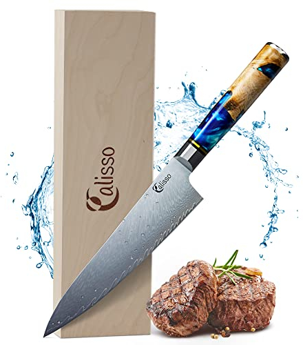 Calisso Chefmesser 67 Lagen Damaststahl - Damastmesser, Küchenmesser, Kochmesser