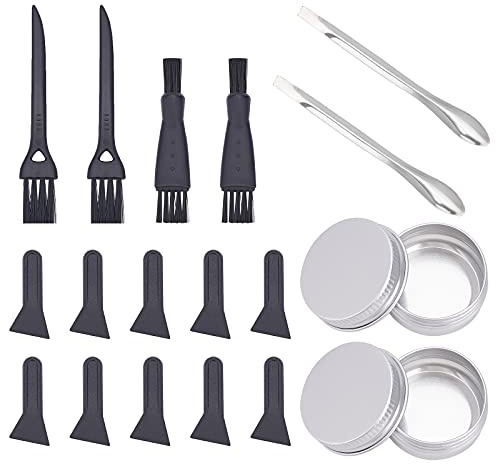 GORGECRAFT Kit Raschietti per Polline per Smerigliatrice Compreso Spazzola per Pulizia In Plastica Raschietti per Polline Spatola Da Laboratorio In Acciaio Inox Micro Paletta e Barattoli
