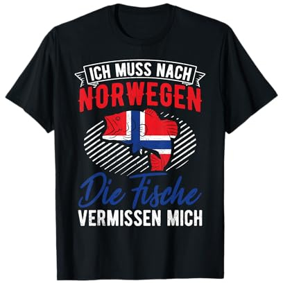 Ich muss nach NORWEGEN die Fische vermissen mich Norwegen T-Shirt