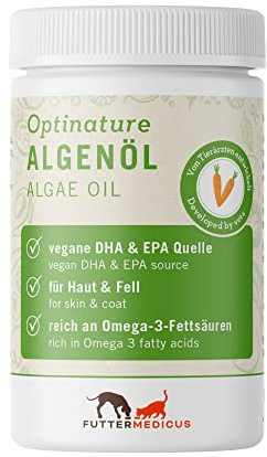 Futtermedicus Optinature Algenölkapseln | 80 Stück | Ergänzungsfuttermittel für Hunde & Katzen | Mit Omega-3-Fettsäuren DHA & EPA