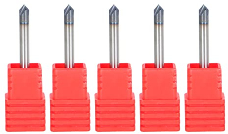 1/8 Inch 4 Flute Carbide End Mill 90 Degree Chamfer 1-1/2 Inch Overall Length x 1/8 Inch Shank Diameter Suitable for Aluminum Cutting Non Ferrous Metal Up Cutting 5 Pieces