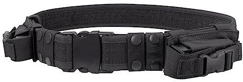 ACEXIER Jagdausrüstungssystem Taktischer Gürtel Taillenstütze Sicherheit Militärischer Kampfeinsatz Utility-Gürtel mit Magazintaschen (Black)