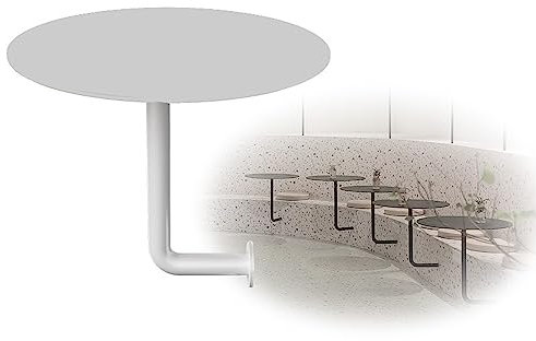 Fodalob Industrieller rustikaler Wandtisch, Kleiner runder Esstisch, Schreibtisch, Bistro-Bartische aus Metall – Weiß, Höhe 45 cm (Size : Dia 35cm/13.7in)
