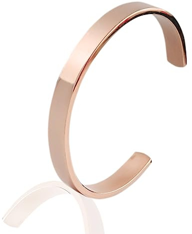 JJDreams Edelstahl Armreif Damen Offene Armreif Rosegold 8MM Armspange mit Gravur Geschenk für Damen