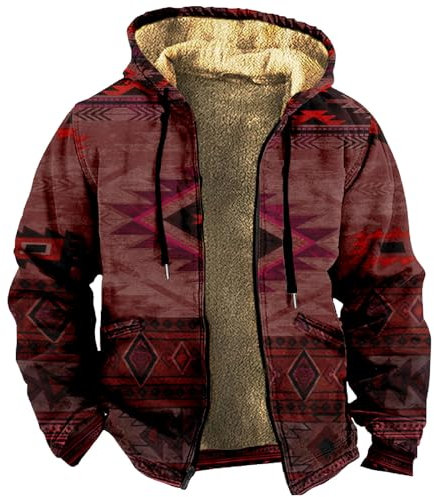 HSUAYEUD Mantel Herren Winter Mit Fell,Strickjacke Herren Tracht Black Coat Men Jacke Herren Weste Herrenweste Herren Mantel Leder Lammfell Herren Parka Sand(XL,Pink)