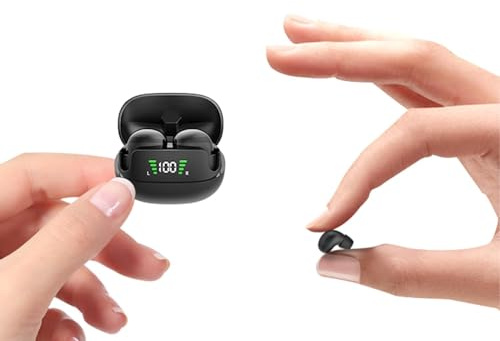 Xmenha Noir Mini Écouteurs Bluetooth sans Fil Taille de Poche Autonomie Super Longue durée Étanche IPX5 Confortable Écouteurs Bluetooth sans Fil Casque Bluetooth Bon Choix comme Un Cadeau