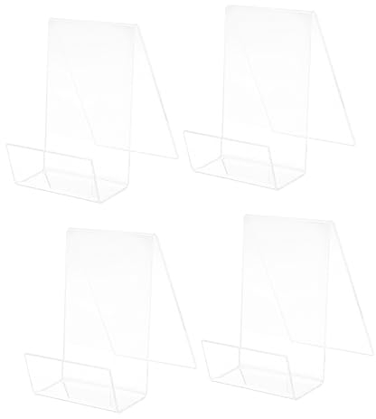 HAPINARY 4 Stück Acryl Buchständer Transparent für Visitenkarten und Schallplatten zur Präsentation und Aufbewahrung im Buchladen oder Einkaufszentrum