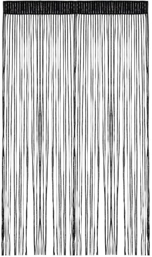 AHEJIOO Fadenvorhang Insektenschutz, 100 X 200 cm Fadenvorhang Schwarz, Fliegenvorhang, Fadenvorhänge, für Hochzeit, Café, Restaurant, Schaufensterdekoration