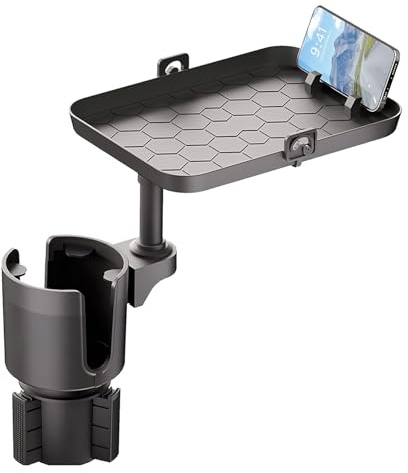 Bandeja para tazas de coche, bandeja de comida con portavasos - Soporte para bebidas con portavasos | Soporte para teléfono móvil para coche, bandeja de comida, expansor de tazas, coche