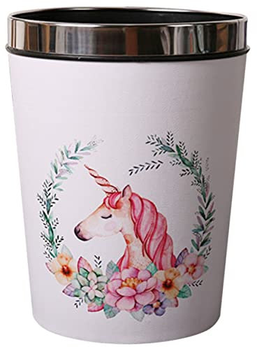 IMIKEYA Poubelle Licorne Avec Anneau Pression Corbeille Pour Chambre Bureau Cuisine Design Marbré Moderne Facile à Nettoyer Usage Réutilisable Et Polyvalent