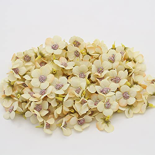 Blausky 50 Stück 2.5 cm Künstliche Blumenköpfe,Seidenblumen Dekoblüten,Klein Blumenköpfe,Kunstblumen zum Basteln Fake Blumen für DIY Haarschmuck GeschenkverpackungHochzei Partyt,Gelb