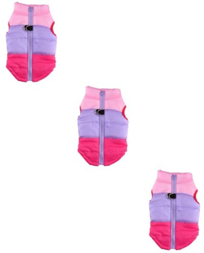 BUGUUYO 3 Stücke Warme Weste Für Hunde Weiche Baumwolle Haustier Mantel Hund Bekleidung Größe L Rosy