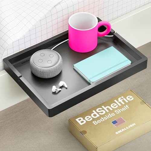 BedShelfie Smallish Nachttischablage für Etagenbett und Obere Etagenbett, College Schlafsaal-Essentials, Loft Nachttisch, schwebender Nachttisch, Tablett, Aufbewahrung, Schlafsaal Dekor