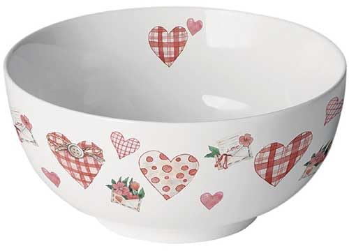 Ambiente Porzellan Schale mit Herzen, ca.14 cm Durchmesser, 0,4 L, Bowl Lovely hearts