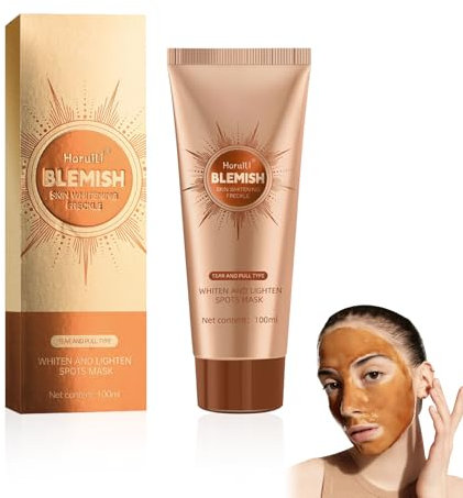 Horuili® Maschera viso illuminante e anti-macchie, maschera peel-off per la riduzione delle macchie, maschera viso peel-off alle erbe, per tutti i tipi di pelle