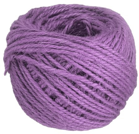 sourcing map 164 Feet Natural Jute Twine String,3mm Thin Garden Twine Rope Colored Plant String Cord for DIY Art Crafts Gift Wrapping Decoration Packing Gardening Plant Hanger,Light Purple