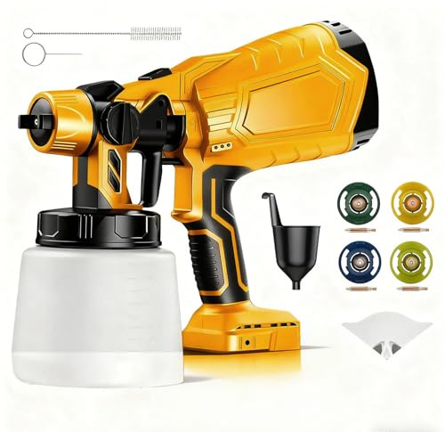 Kottwca Cordless Paint Sprayer Compatible with Makita 18V 21V Battery, Fence Paint Sprayers, HVLP Paint Spray Gun with 1000ml Container for Walls Ceilings Furniture (Battery Not Included)