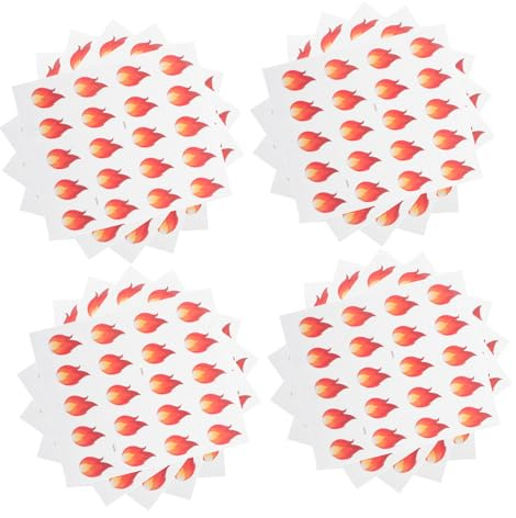ERINGOGO 500 Stück Pvc Flammen Aufkleber mit Spielerischem Design Selbstklebend und Vielseitig für Schnelle Anwendung zum Beschriften und Dekorieren in Badezimmern