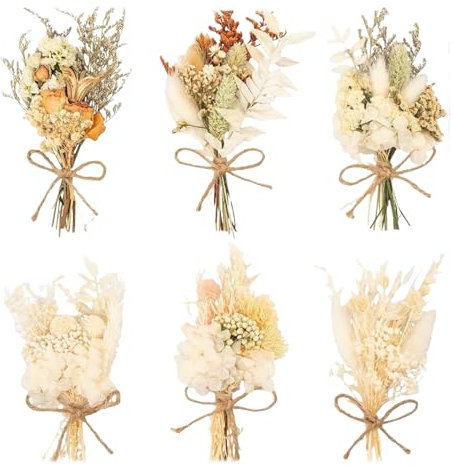 Dried Flower Bouquet Mini Real Dried Flowers for Crafts Boho Dried Flower Bouquet Small Handmade Bouquet Natural Dried Flower Bouquet Flower Decoration for Picture Frames 6 Bundles