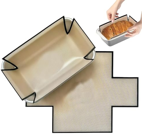Cosmeria 2-Piece Baking Mat Set for Bread, Reusable Non-Stick Silicone Baking Mats, Heat Resistant up to 480°F, Food Safe, Ideal for Bread Loaves and Baking Moulds