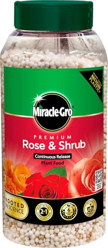 MiracleGro Premium Rose & Shrub Plant Food, 900g – 6 Months Feed, NPK 22-7-14, Magnesium & Micro-Nutrients, Ideal for Roses & Shrubs (900g)
