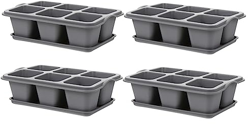 ifundom 4stücke Gartenpflanzgefäß Aus Robustem Kunststoff Mit Passendem Untersetzer Für Sukkulenten Undpflanzen Anzuchtschale Als Innenbereich-Dekoration Für Haus Und Büro
