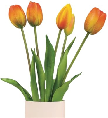 Tulip Ever After di Nodito – Diffusore Ambiente con Tulipani Artificiali Realistici in Vaso Rosa Pastello – Profumatore Decorativo per Casa Ufficio Regalo Design (Arancione, Floral N°5)