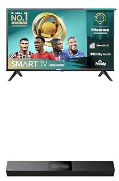 Hisense TV & Soundbar Bundle: 40E4QTUK FHD TV plus the HS2000 Soundbar – enhanced everyday viewing with simple stereo sound