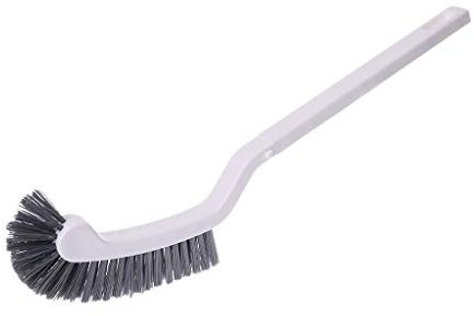 Ddujbtp Spazzola per WC con manico lungo, curva, per pulire il bordo del WC, solo bianco