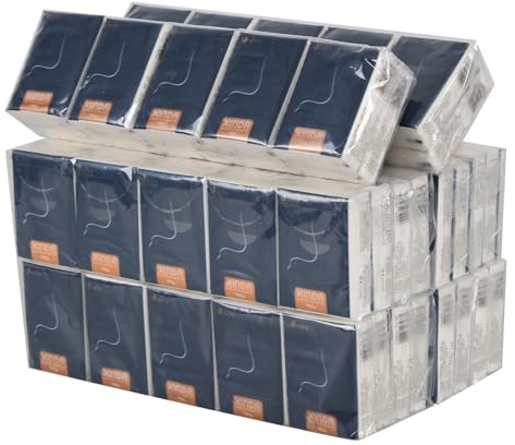 Waikhomes Confezione da 100 fazzoletti per il viso, formato da viaggio, mini fazzoletti tascabili a 4 strati, morbidi e inodori