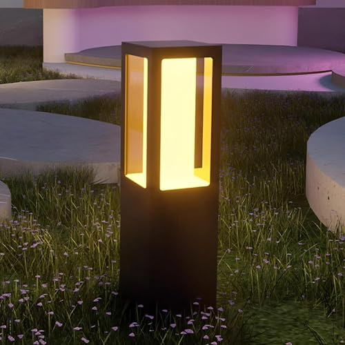 Luces De Paisaje De Bolardo Led, Accesorio De Iluminación De Camino Negro Moderno con Pantalla Acrílica, Luz De Camino De Paisaje Impermeable para Patio De Césped, Patio Y Camino D, 40CM