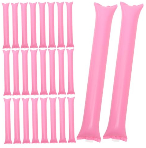 HOODANCOS 50 Piezas Unidades Palos Hinchables de Plástico para Animación y Reutilizables Palos de Ruido para Eventos Deportivos Conciertos y Festivales Color Rosa Fácil de Transportar