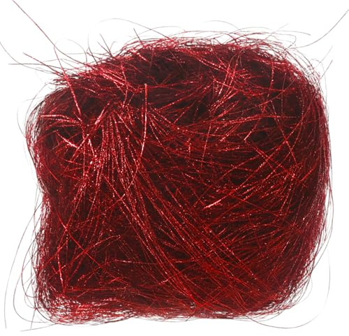 MIJOMA Fibras decorativas de pelo de ángel, decoración navideña brillante para manualidades y diseño, ideal para árboles, arreglos, corona de Adviento y decoración de mesa (rojo navideño)