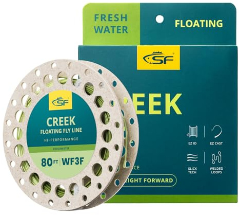 SF Floating Creek Fly Line Double Welded Loop with Spool Trout Fly Fishing Line Pale Green/Mint 80FT WF3F