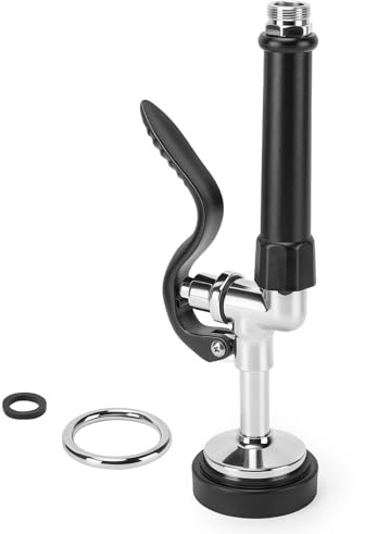 High Pressure Commercial Pre-Rinse Faucet Sprayer with Rubber Nozzle | 304 Stainless Steel Kitchen Tap Spray Head, Tap Head Replacement Suitable for Restaurants, Hotels