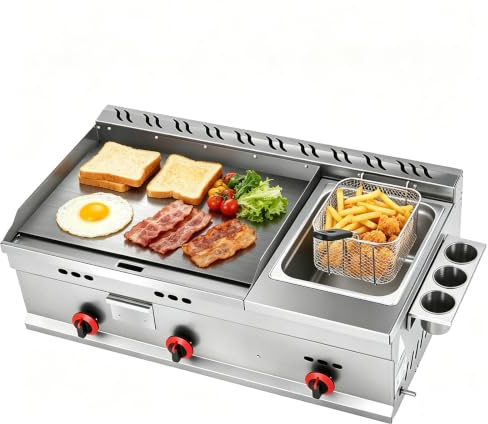 Plancha Et Friteuse à Gaz Gpl, Grill Plat De Comptoir, Plaque Bbq