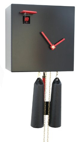 Rombach & Haas Moderne Kuckucksuhr Klassik im Kubus schwarz 8-Tagewerk 20 cm