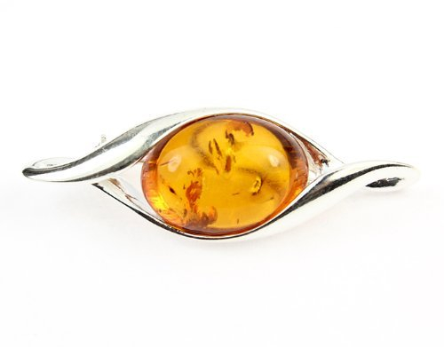 SilverAmber Damen-Brosche 925 Silber mit Bernstein - GL814