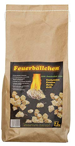 Feuerbällchen RaiffeisenWaren, Accendino da barbecue, accendino da camino, accendino da fuoco (accendino ecologico a base di prodotti naturali, per l'accensione di carbonella, fuoco da campo o camino) 2,5 kg