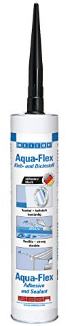 WEICON Aqua-Flex, schwarz, 310 ml | Unterwasser Silikon, Unterwasserkleber, Poolkleber, haftet auf nassen Flächen, für Pool, Teich und Sanitärbereich