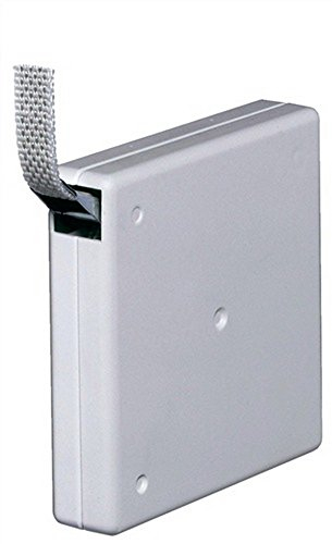 Kim Kranholdt - Avvolgitore per cinghia di sicurezza, larghezza 14 mm, lunghezza 5 m, 118 x 116 x 21 mm, colore: Bianco