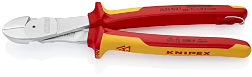 KNIPEX Kraft-Seitenschneider in Blister verchromt isoliert mit Mehrkomponenten-Hüllen, VDE-geprüft; mit integrierter isolierter, 74 06 250 T BK