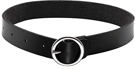 MILAKOO Schwarz PU Leder Punk Rock Gothic O-Ring Spike Rivets Choker Collier Halskette Schwarz