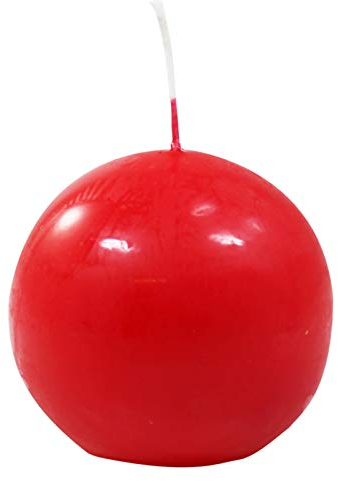 Ebersbacher Kerzenfabrik GmbH - Confezione da 12 Candele sferiche Rosse, Ø 80 mm, 12 Pezzi