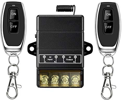 YETOR interruttore con telecomando, interruttore RF wireless a 220V/ 230V/240 V/ 40A per elettrodomestici, pompa, plafoniere e apparecchiature elettriche con lunga autonomia di 328ft. (black)¡­