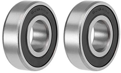 sourcing map 2St Rillen Kugellager 6204-2RS Z2 Doppelt Geschirmt Kohlenstoffstahl 20mm X 47mm X 14mm