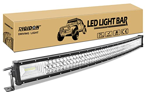 RIGIDON Gebogene led lampe, Led Lichtleiste 12V 24V 42 Zoll 105cm 540W Spot Flut-Combo-Strahl offroad beleuchtung für Auto SUV ATV, UTV, Traktor, LKW, Fahrzeuge, 6000K Weiß led nebelscheinwerfer