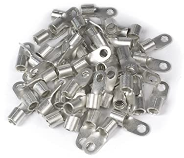 ERKO Professional Non-Insulated Ring Cable Lugs 100 pieces for M8 Screws and Wire Size 50 mm², Manufactured in Accordance with DIN 46234 Standard