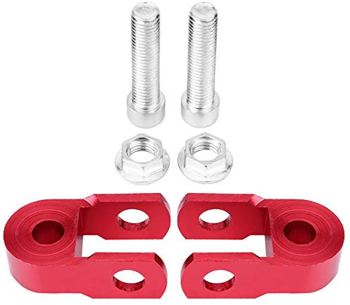 Stoßdämpfer-Verlängerung für Shalterung, 2 Stück Motorrad-Stoßdämpfer-Erhöhungskissen Red Riser Taper 3 cm / 1,2 Zoll mit Schrauben Stoßdämpfer-Aluminium-Highten-Kit(with Screw)