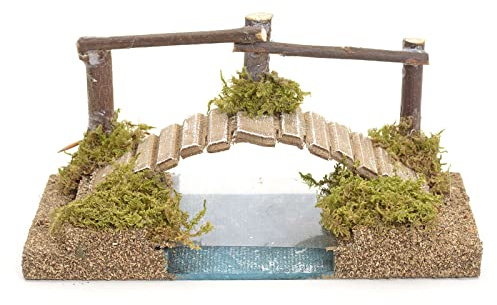 Holyart Brücken, Bachläufe und Wasserfälle für Krippen: Brücke auf dem Fluß für Krippe 9x17x9 cm